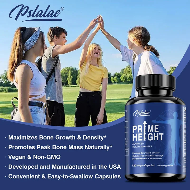 Prime Height Advanced Height Growth - with Vitamins and Calcium Zinc, Improves Bone Strength, Promotes Growth - 120 Capsules 