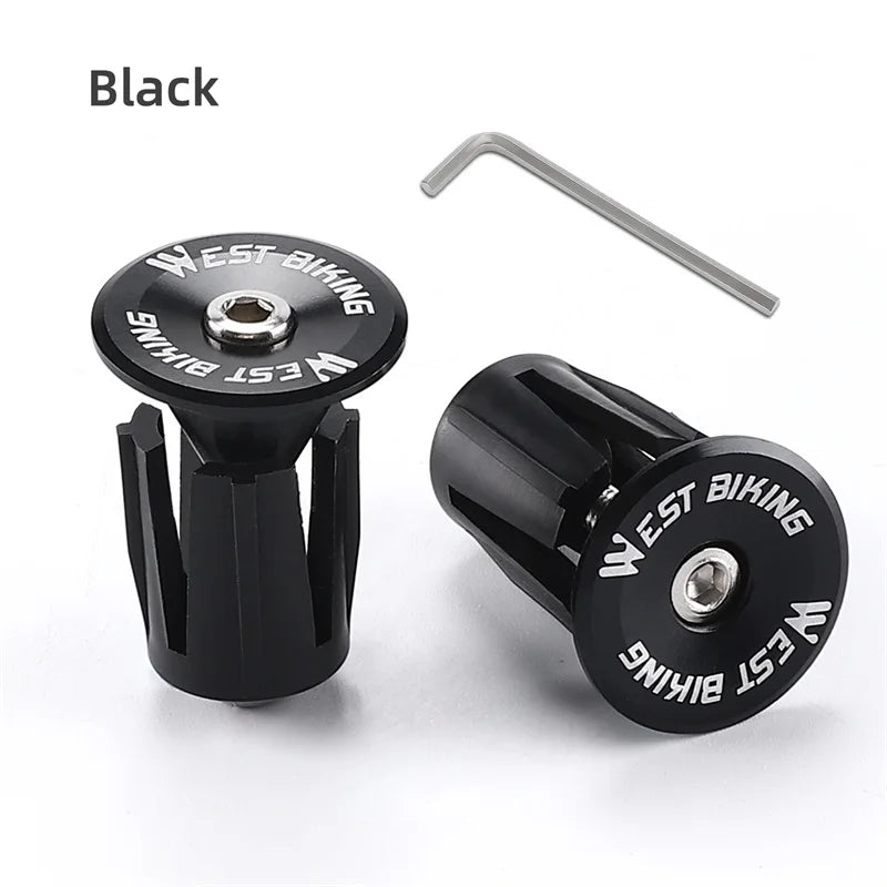 WEST BIKING Colorful Handlebar End Plugs With Tools Alunimum Alloy Road Bike MTB Handle Bar End Cap Expansion Plugs 22-24mm