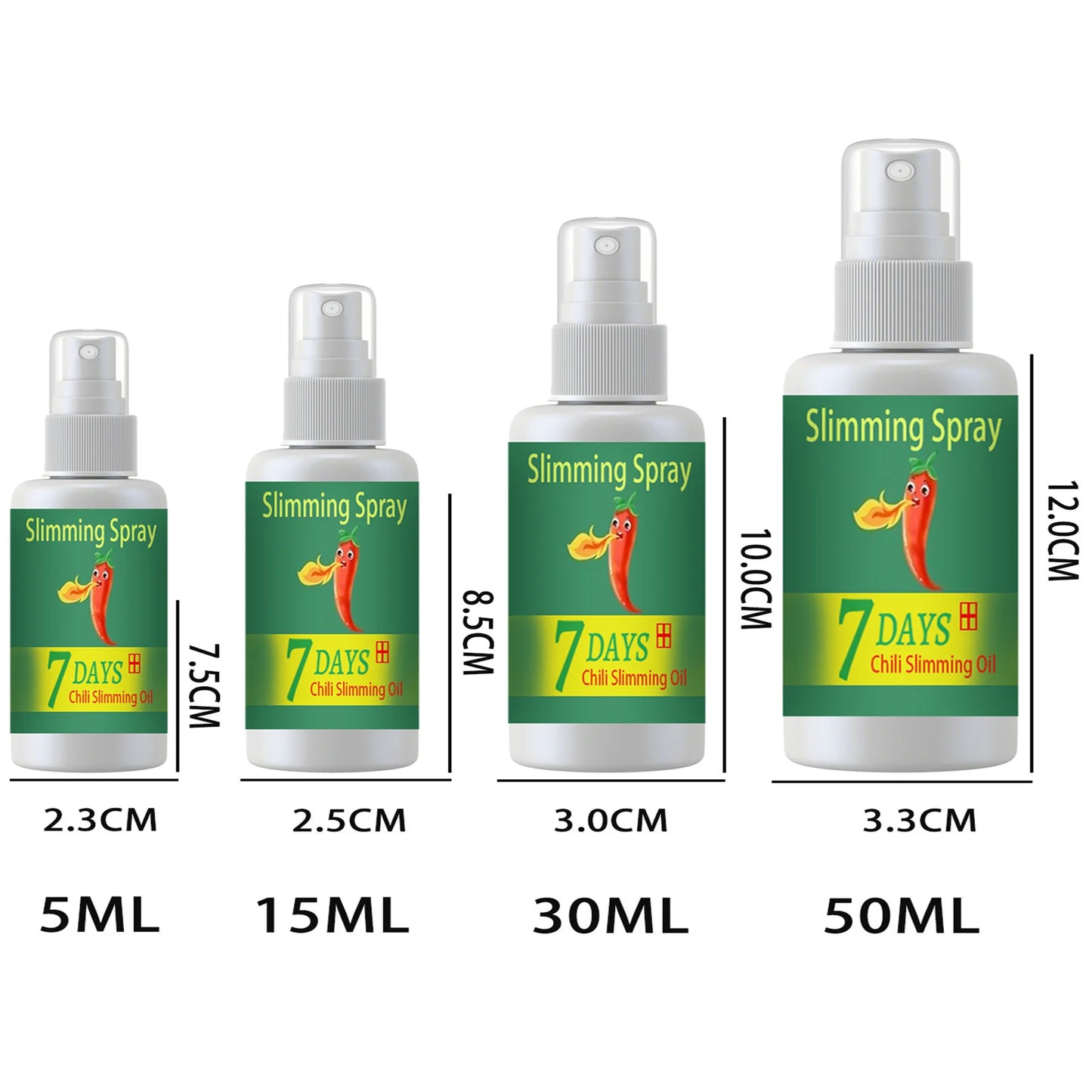 5ML/15ML/30ML/50ML Fat burning spray eliminates Cellulitis Skin elasticity decomposes fat Massage improves skin burner Slimming