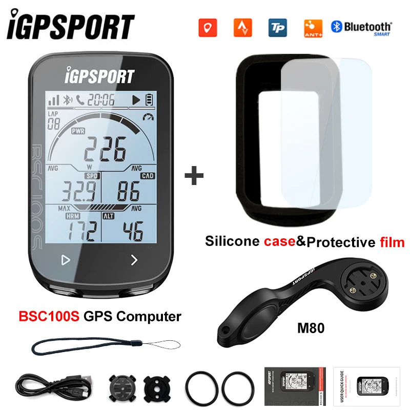 iGPSPORT BSC100S ANT+ GPS Odometer Cycling Bike Computer Riding Wireless Speedometer Support Powermeter 2.6 Inch large screen