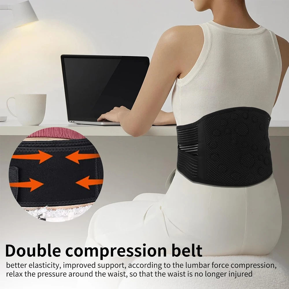 Sport Tourmaline Magnetic Back Braces for Lower Back Pain Relief, Self Heating & Soothing Back Support Belt, Lumbar Support Belt