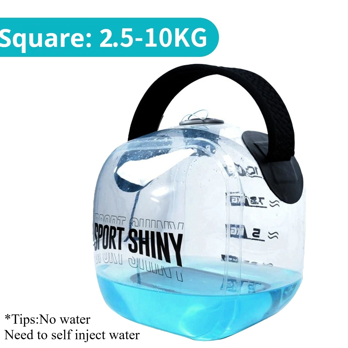 Water Filling Kettlebell Adjustable Weight-bearing Fitness Weight Lifting Water Bag Portable Inflatable Workout Dumbbells