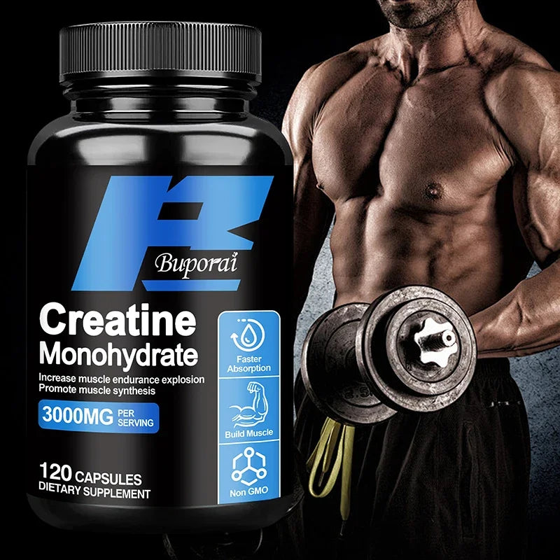Creatine Monohydrate - Sports Supplement To Help Support Muscle Growth,Improves Performance - 120 Capsules 