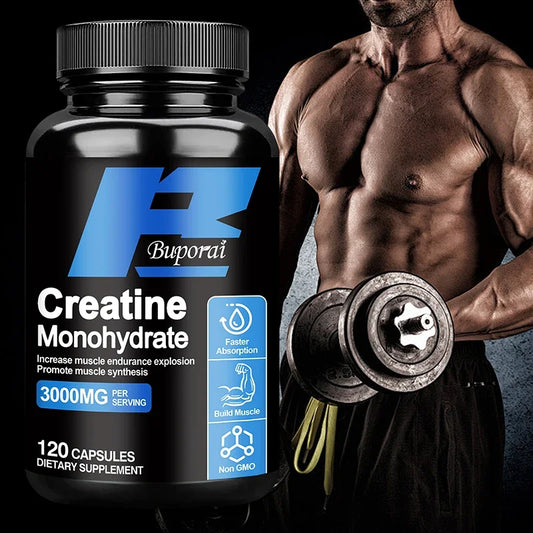 Creatine Monohydrate - Sports Supplement To Help Support Muscle Growth,Improves Performance - 120 Capsules 