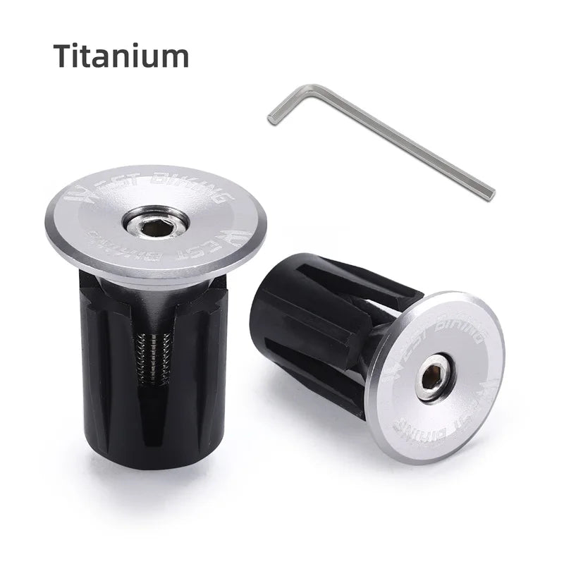 WEST BIKING Colorful Handlebar End Plugs With Tools Alunimum Alloy Road Bike MTB Handle Bar End Cap Expansion Plugs 22-24mm
