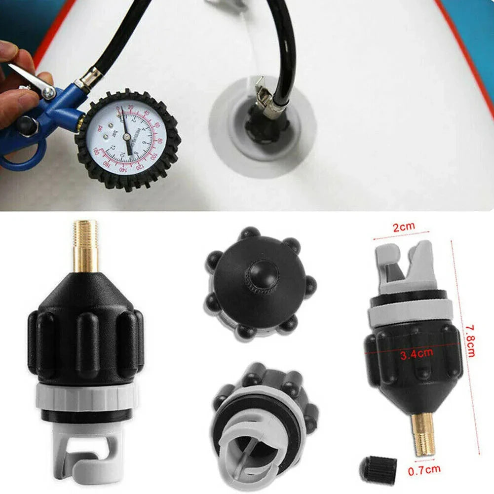 Pump Adapter Inflatable Boat Air Valve Adaptor Paddle Board for Canoe Kayak Inflatable Boat Air Valve Adaptor Orange/Black