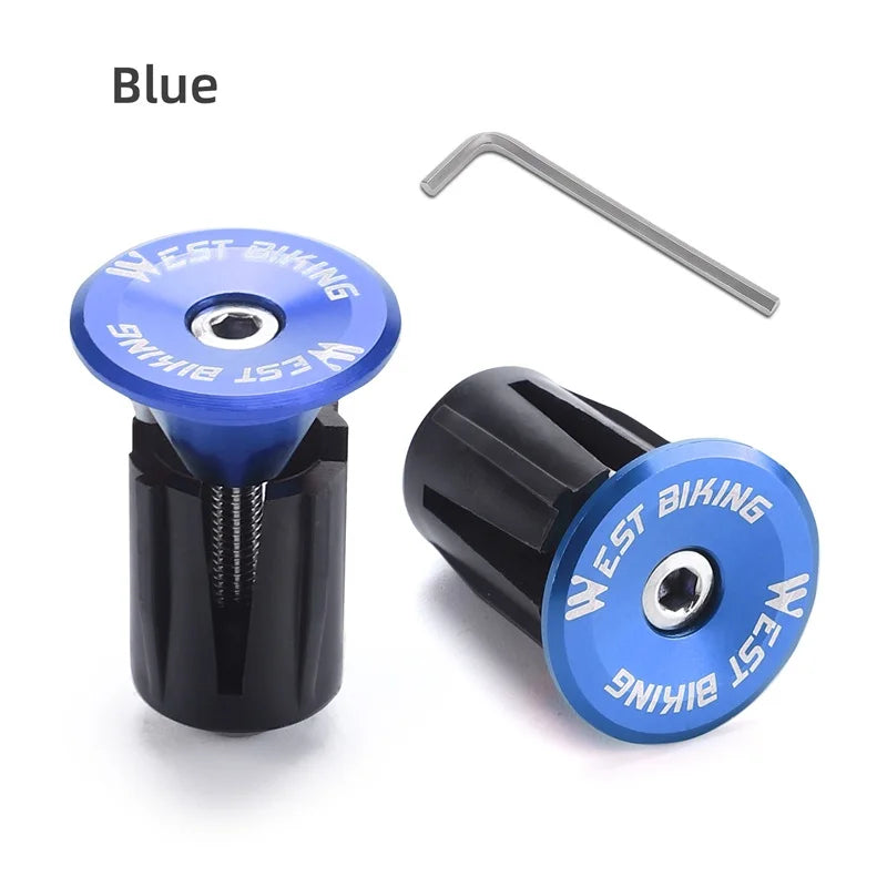 WEST BIKING Colorful Handlebar End Plugs With Tools Alunimum Alloy Road Bike MTB Handle Bar End Cap Expansion Plugs 22-24mm