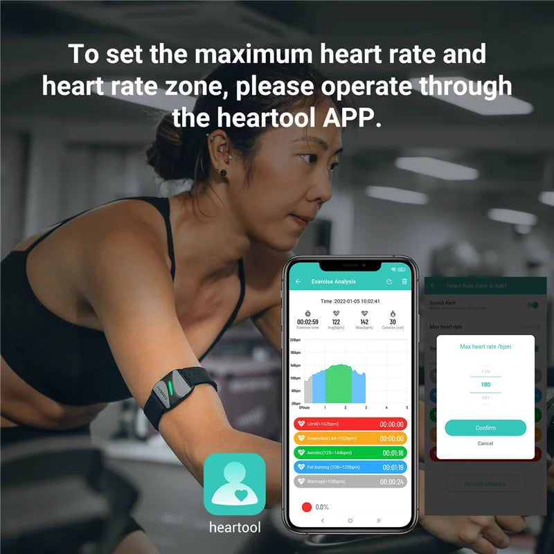 COOSPO HW807 Heart Rate Monitor Armband Optical Outdoor Fitness Sensor Bluetooth 5.0 ANT+ IP67 for Running Cycling with Wahoo