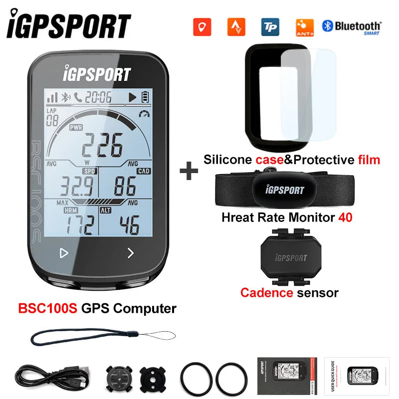 iGPSPORT BSC100S ANT+ GPS Odometer Cycling Bike Computer Riding Wireless Speedometer Support Powermeter 2.6 Inch large screen