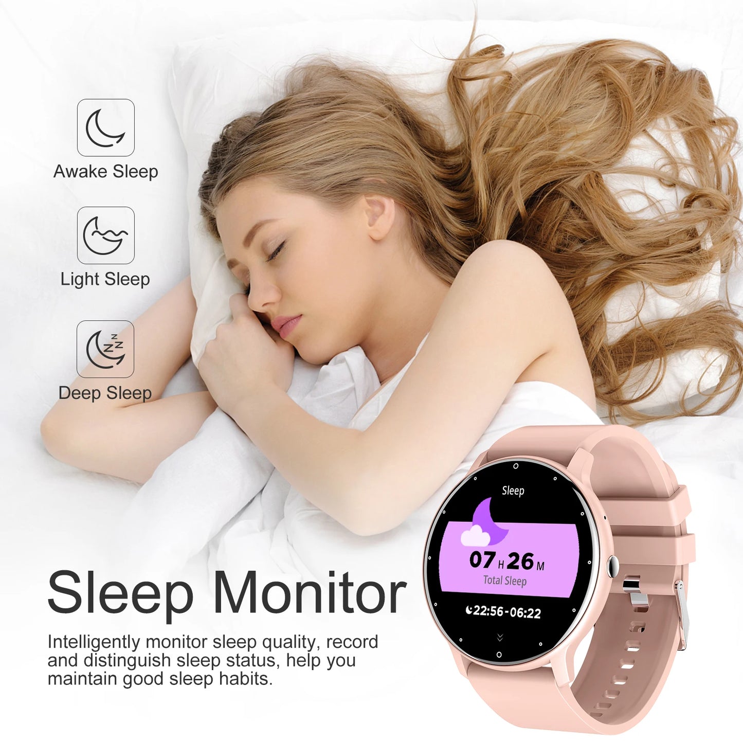 LIGE Women Smart Watches Bluetooth Call Waterproof Activity Tracker Sports Smartwatch Heart Rate Monitor Ladies Health Bracelets
