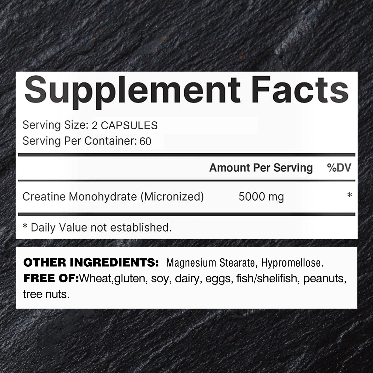 Creatine Monohydrate - Build Muscle, Improve Athletic Performance, Improve Energy Endurance , Promote Recovery - 120 Capsules