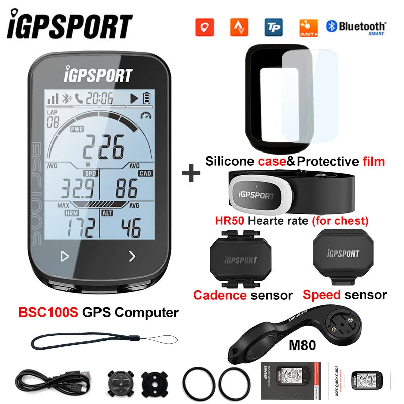 iGPSPORT BSC100S ANT+ GPS Odometer Cycling Bike Computer Riding Wireless Speedometer Support Powermeter 2.6 Inch large screen