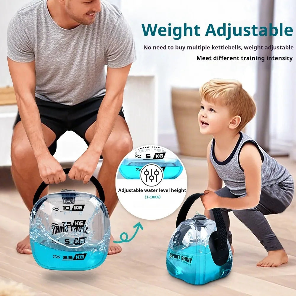 Water Filling Kettlebell Adjustable Weight-bearing Fitness Weight Lifting Water Bag Portable Inflatable Workout Dumbbells