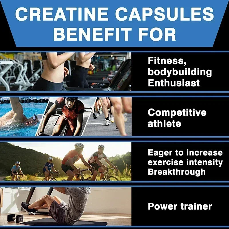 Creatine Monohydrate - Sports Supplement To Help Support Muscle Growth,Improves Performance - 120 Capsules 