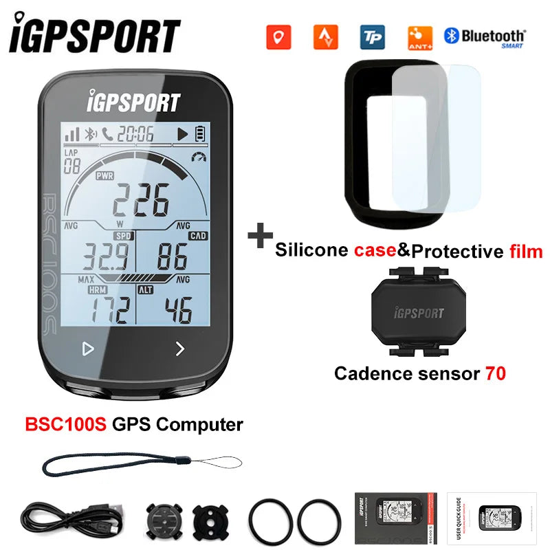 iGPSPORT BSC100S ANT+ GPS Odometer Cycling Bike Computer Riding Wireless Speedometer Support Powermeter 2.6 Inch large screen