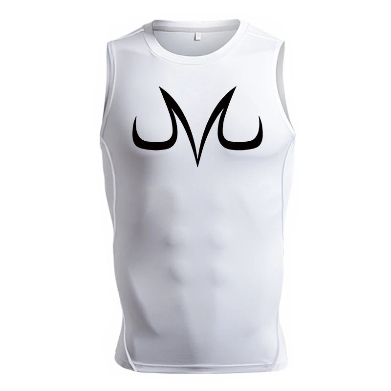 Graphic Sleeveless Compression Shirt for Men Athletic Quick Dry Stretchy Tank Tops Gym Workout Running Baselayers Undershirts