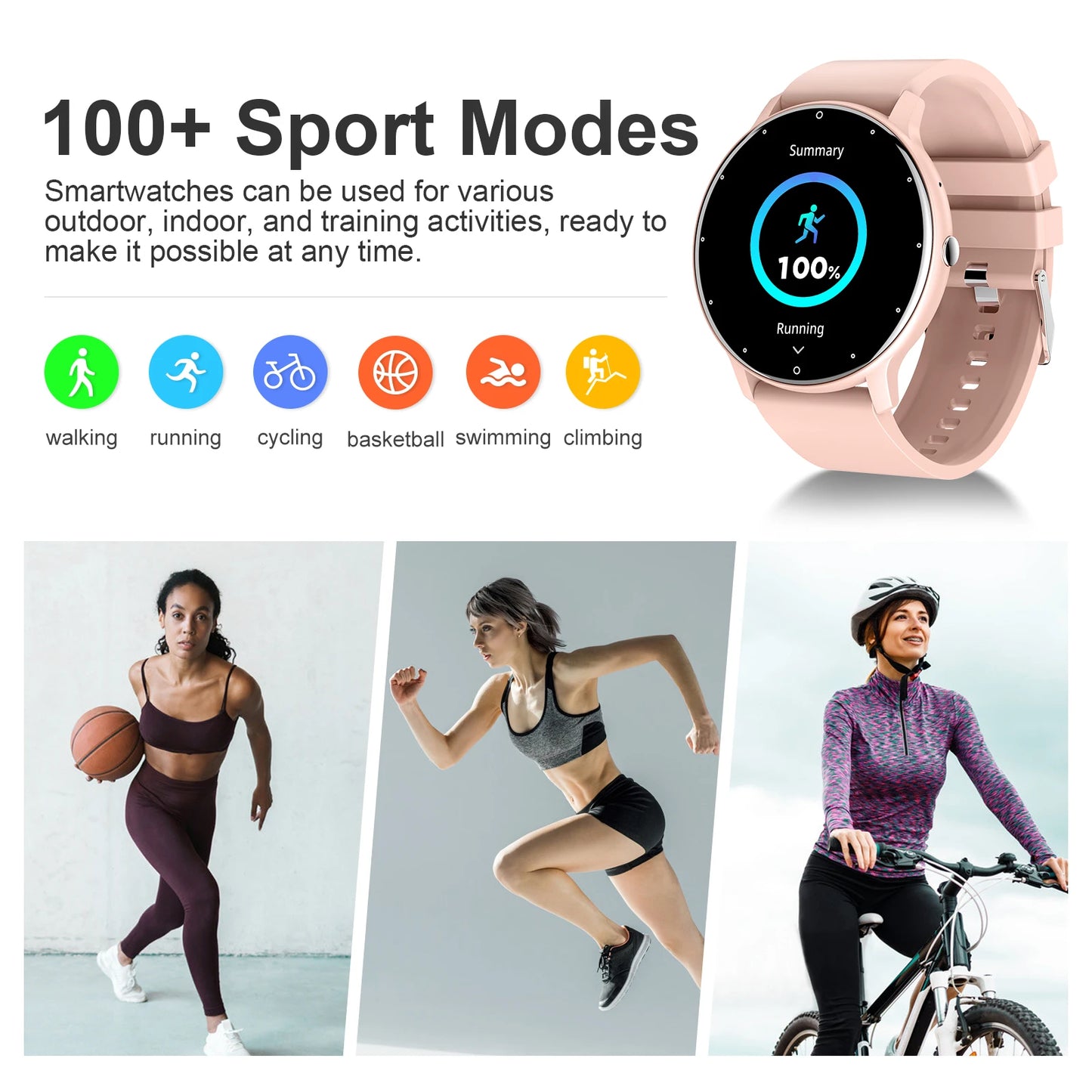 LIGE Women Smart Watches Bluetooth Call Waterproof Activity Tracker Sports Smartwatch Heart Rate Monitor Ladies Health Bracelets