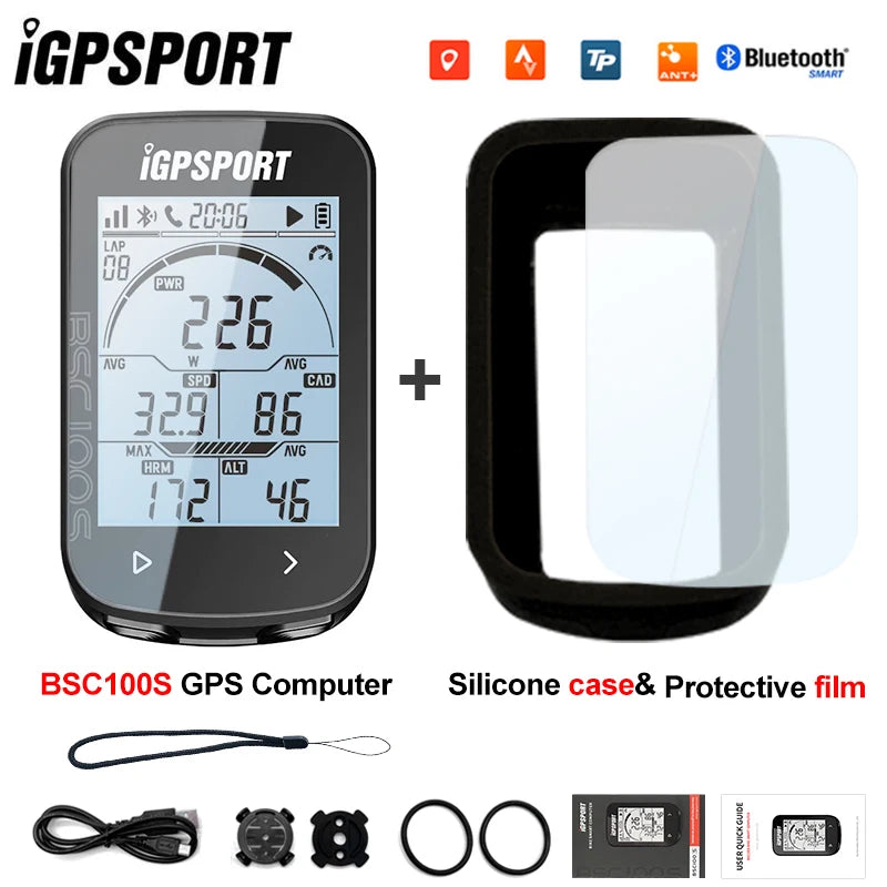 iGPSPORT BSC100S ANT+ GPS Odometer Cycling Bike Computer Riding Wireless Speedometer Support Powermeter 2.6 Inch large screen