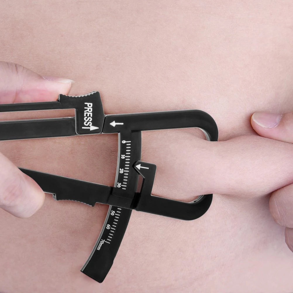 Fat Tester Calipers with Tape Measure and Fat Charts Fitness Measure Waist Arms and Thigns Fat Measuring Tool 1.5M