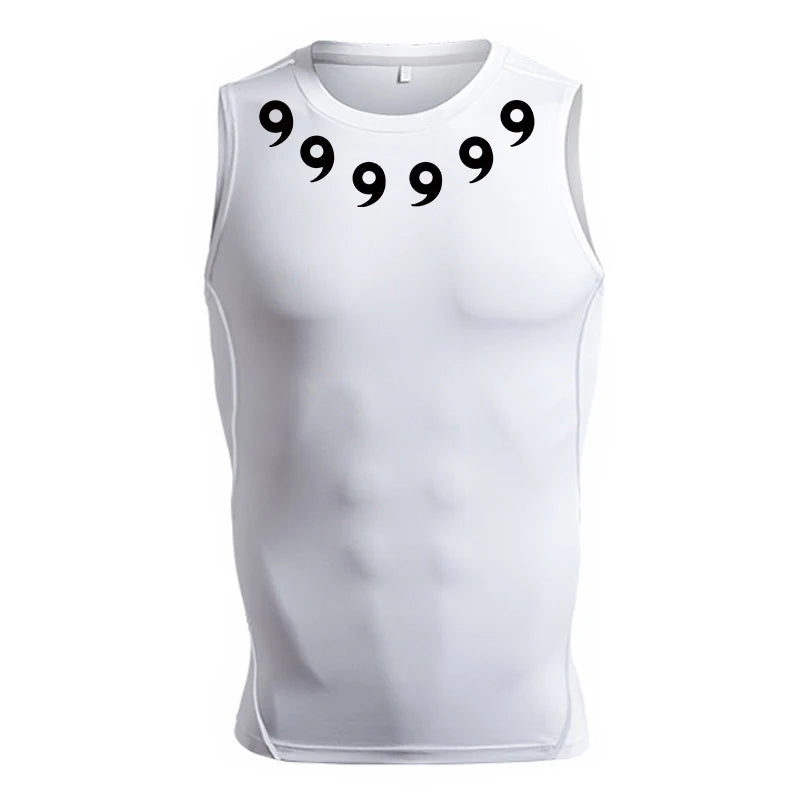 Graphic Sleeveless Compression Shirt for Men Athletic Quick Dry Stretchy Tank Tops Gym Workout Running Baselayers Undershirts