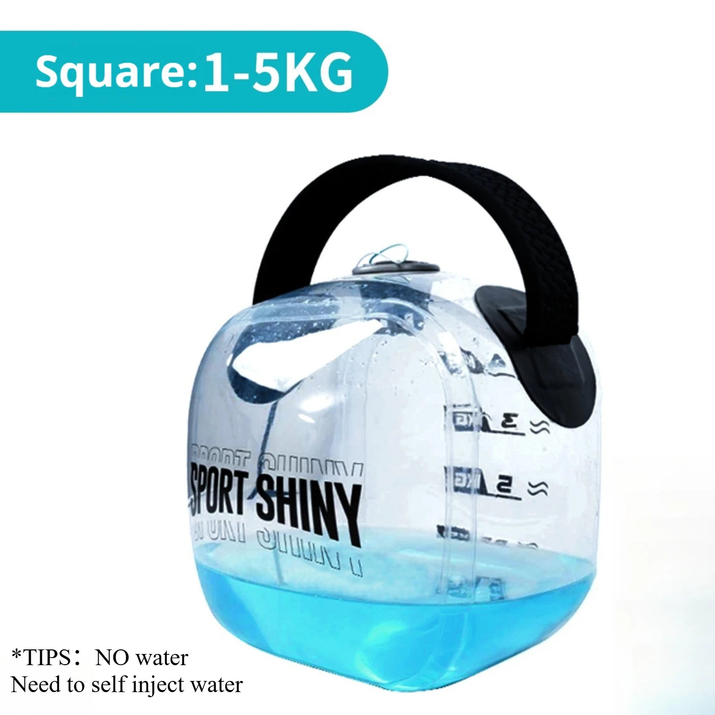 Water Filling Kettlebell Adjustable Weight-bearing Fitness Weight Lifting Water Bag Portable Inflatable Workout Dumbbells