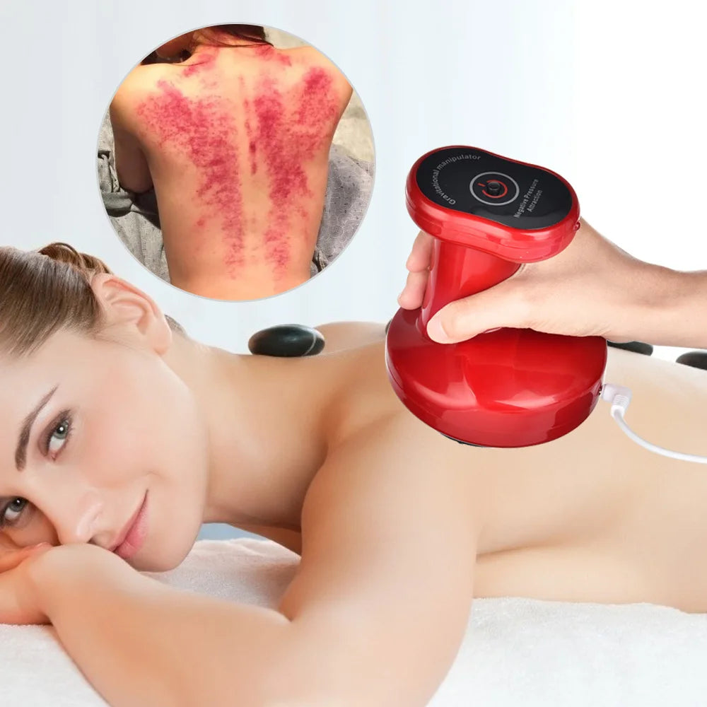 Electric Cupping Massage Guasha Scraping EMS Body Massager Vacuum Cans Suction Cup IR Heating Anti-Cellulite Fat Burner Slimming