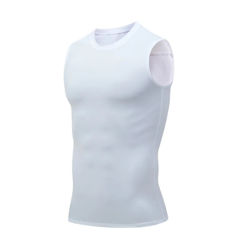 Summer Men Tank Top Compression Sleeveless Shirt Bodybuilding Vest Quick Dry Gym t-Shirt Singlet Basketball Shirt Man Clothing