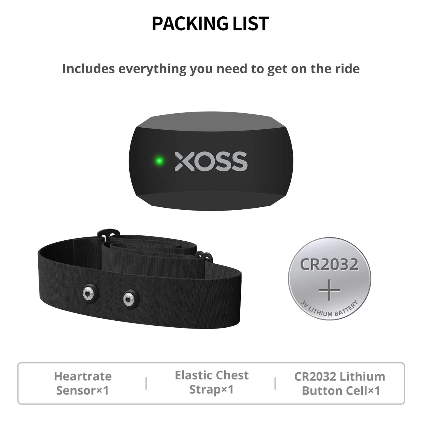 XOSS X2 Chest Strap Heart Sensor HRM Monitor Bluetooth ANT+ Wireless Smart Bicycle Sensor Health Fitness for Cycling, Running