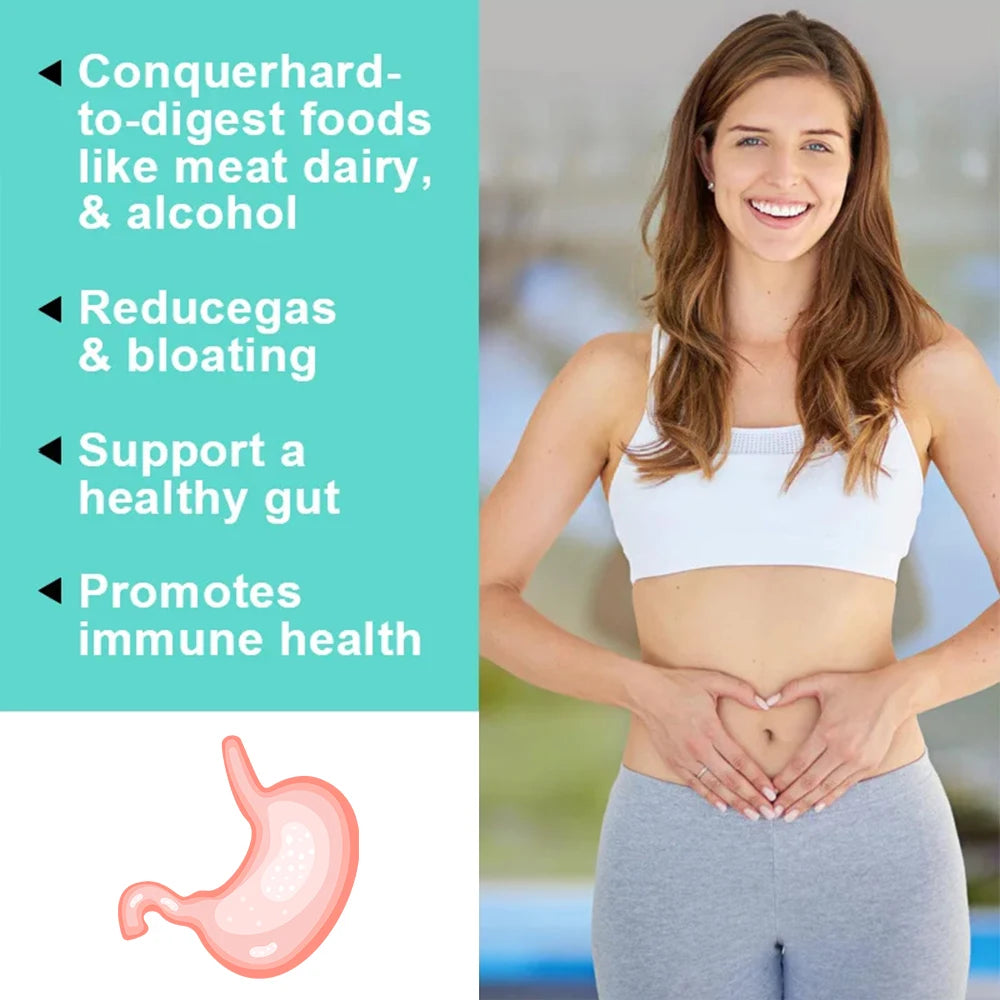 Digestive Enzyme Supplement - 3 Prebiotics, 12 Probiotics, 10 Billion CFU - Digestion, Nutrient Absorption, Colon Detoxification