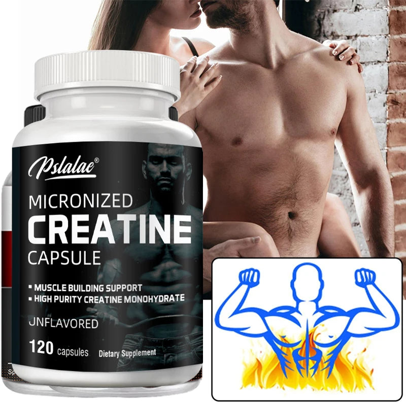 Micronized Creatine Powder (5000 Mg) Creatine Monohydrate Powder, Unflavored, Ketogenic Friendly, Non-GMO 120 Capsules