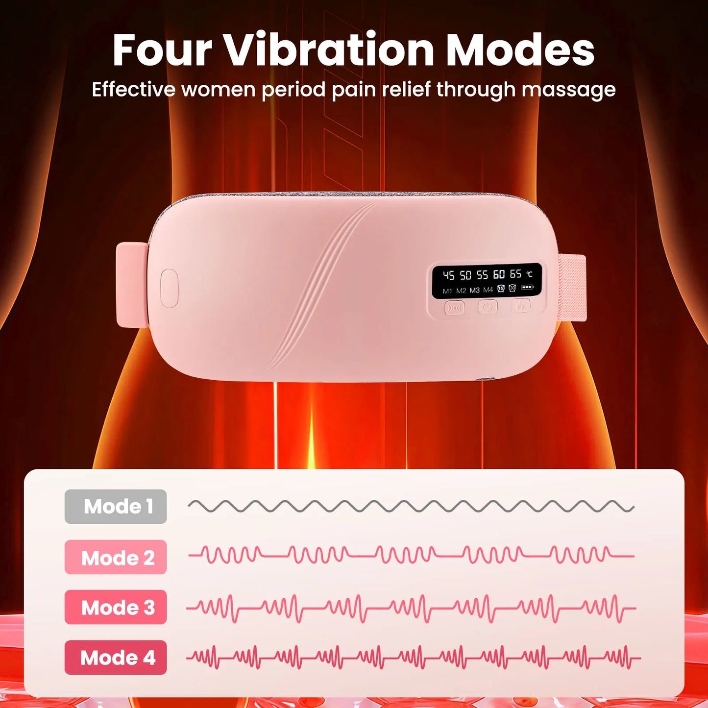 Electric Abdomen Heating Waist Massage Belt for Period Cramp Relief Menstrual Heating Pad Warm Palace Belt Heating Belt