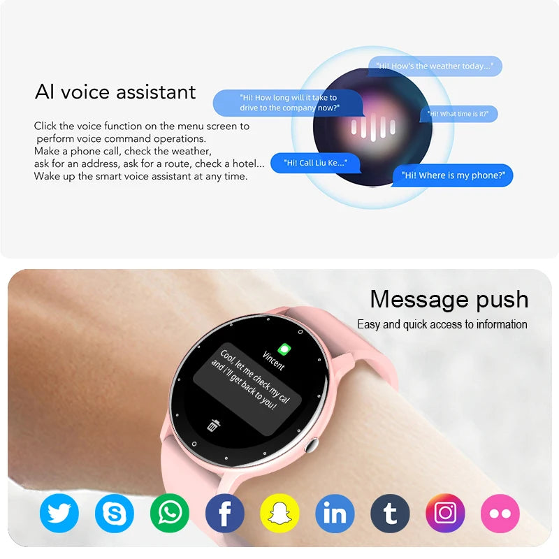 LIGE Women Smart Watches Bluetooth Call Waterproof Activity Tracker Sports Smartwatch Heart Rate Monitor Ladies Health Bracelets