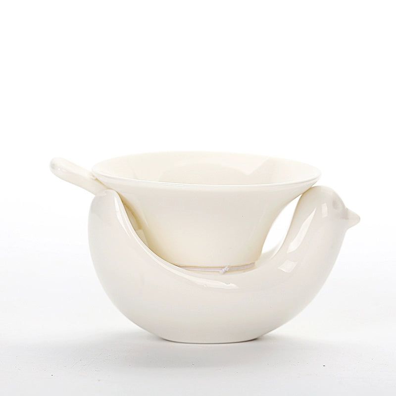 Dehua White Porcelain Kung Fu Tea Set Tea Strainer Ceramic Fine Mesh Tea Filter Tea Filter Screen Tea Strainer