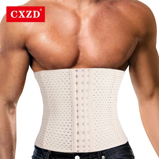 CXZD Men Waist Trainer Body Shapers Slimming Belt Modeling Strap Steel Boned Band faja Corsage Corsets Weight Loss Bustiers