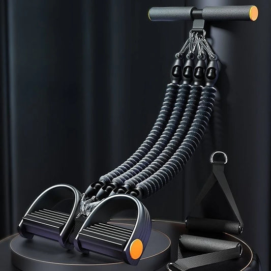 50-100LBS Pedal Tension Rope Men Abdominal Strengthen Elastic Band Tension Rope Expand Chest Strength Exercise Fitness Equipment