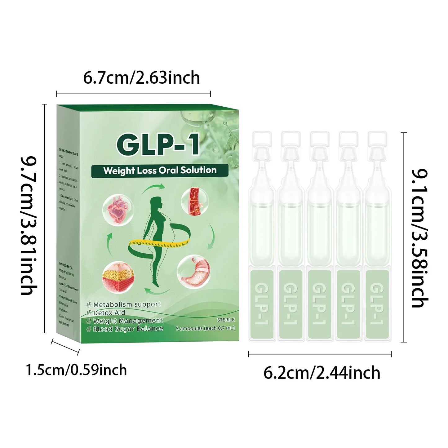 3/2/1Box GLP-1 Natural Supplement Drops,For Women Men Natural Advanced Body Care Liquids Drops Body Care Supplies