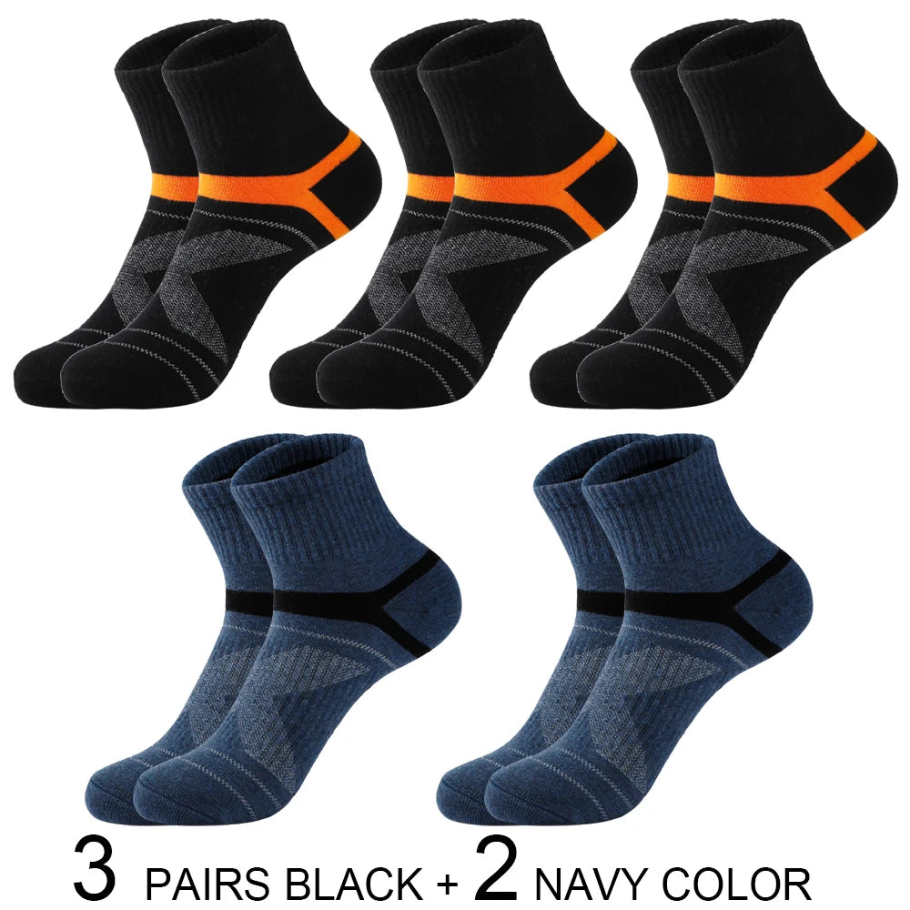 High Quality 5 Pairs Lot Men Cotton Socks Black Sports Socks Casual Run Summer Socks Men Breathable Male Sock Sokken Size38-45