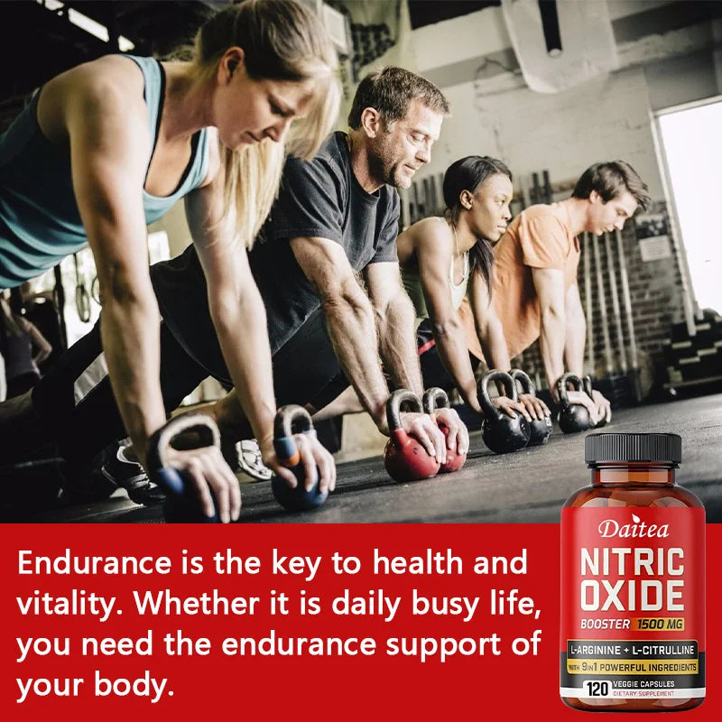 Nitric Oxide Capsules - Helps Improve Workout Performance, Muscle Growth and Strengthening, Physical Fitness