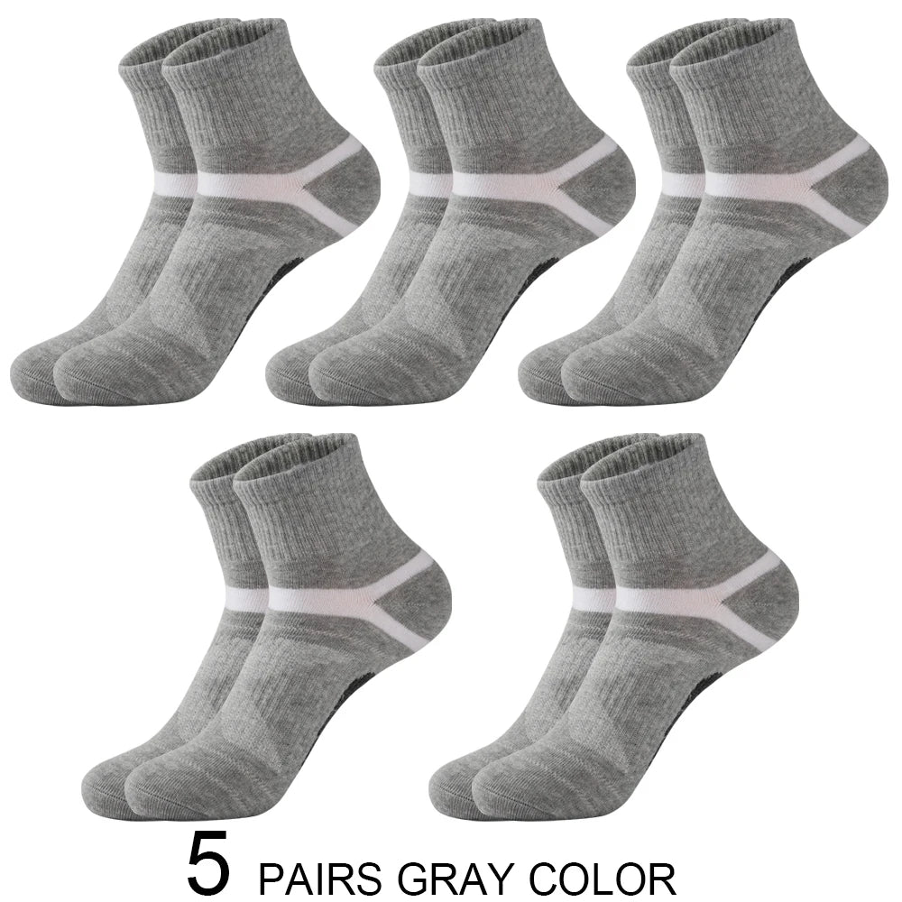 High Quality 5 Pairs Lot Men Cotton Socks Black Sports Socks Casual Run Summer Socks Men Breathable Male Sock Sokken Size38-45