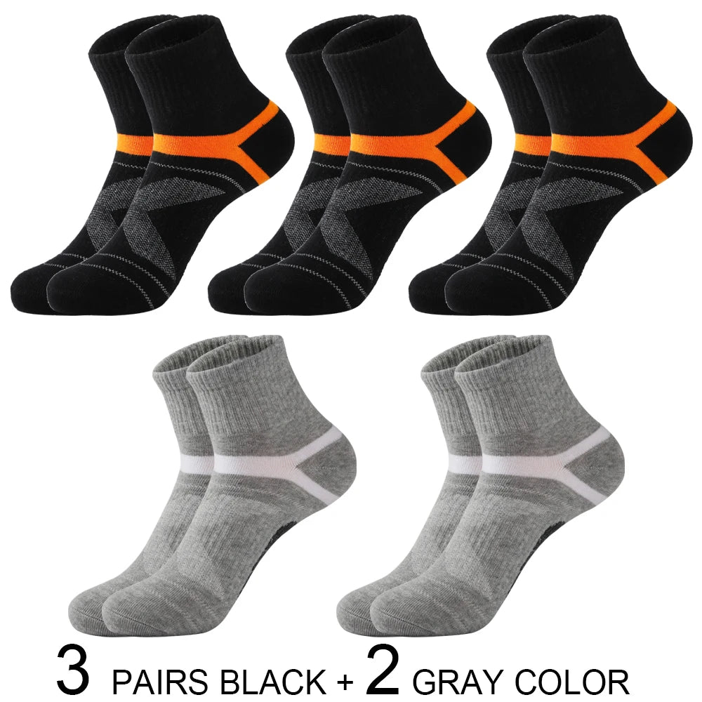 High Quality 5 Pairs Lot Men Cotton Socks Black Sports Socks Casual Run Summer Socks Men Breathable Male Sock Sokken Size38-45