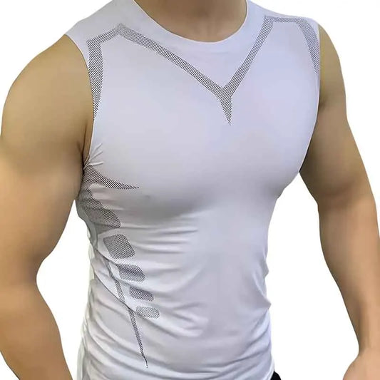 Summer Men Tank Top Compression Sleeveless Shirt Bodybuilding Vest Quick Dry Gym t-Shirt Singlet Basketball Shirt Man Clothing