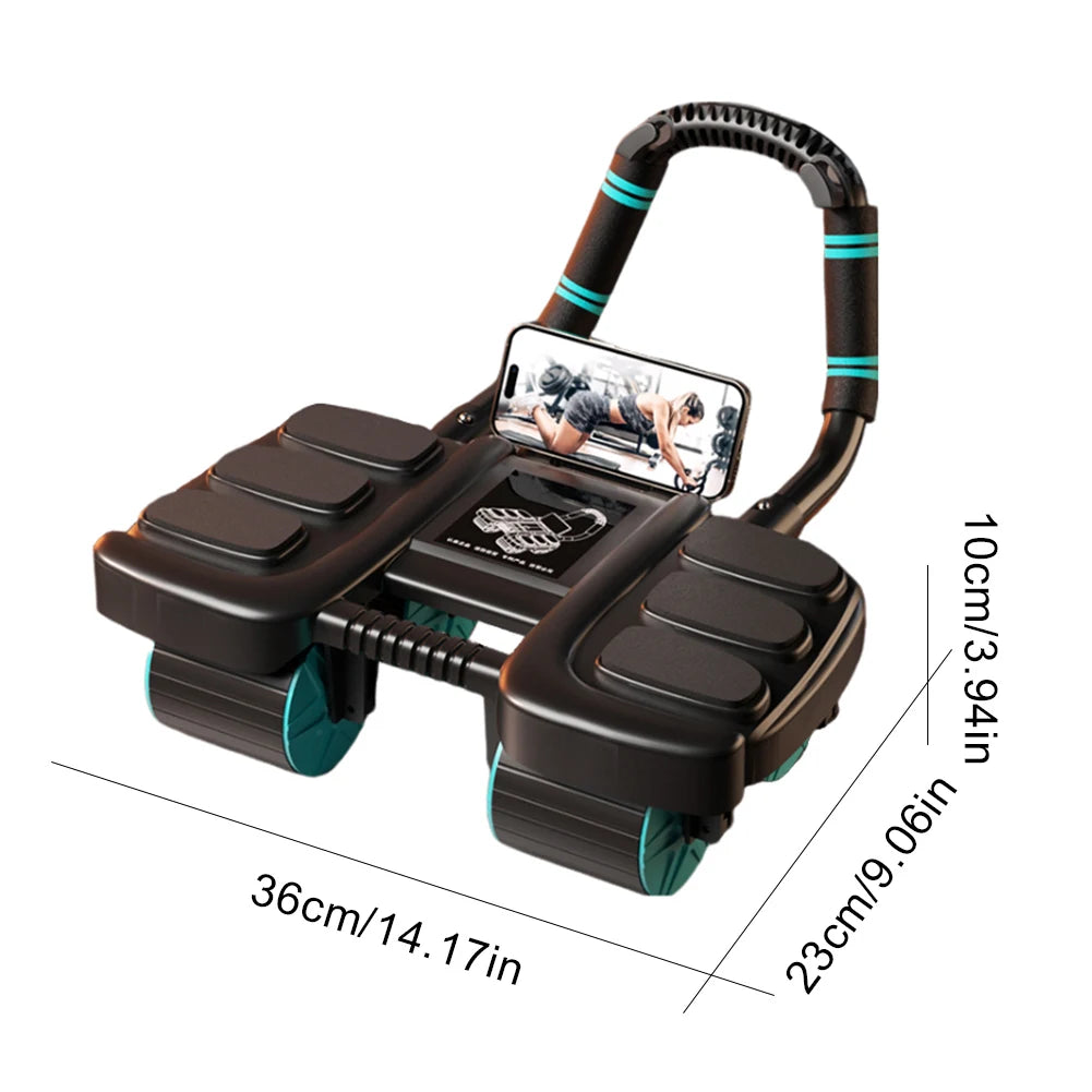 Abdominal Wheeled Exerciser Six-wheel Design Slider Abdominal Training Wheel Automatic Bounce Anti-slip Gym Fitness Equipment