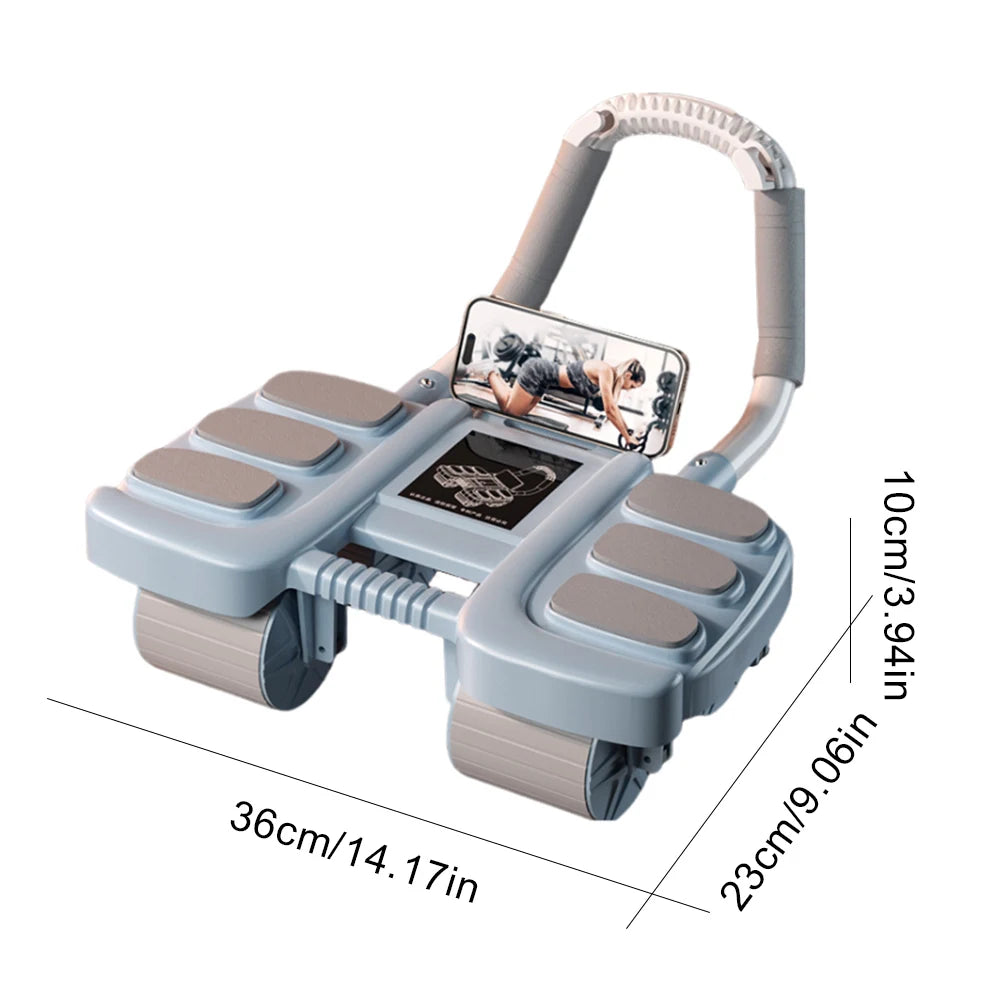 Abdominal Wheeled Exerciser Six-wheel Design Slider Abdominal Training Wheel Automatic Bounce Anti-slip Gym Fitness Equipment