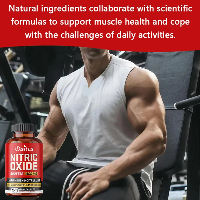 Nitric Oxide Capsules - Helps Improve Workout Performance, Muscle Growth and Strengthening, Physical Fitness