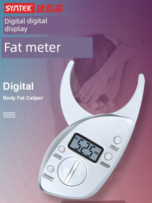 Digital Digital Fat Caliper Body Fat Clip Skin Fold Thickness Measuring Instrument Skin Fat Clip Body Fat Rate Fat Pliers Fitness Ruler