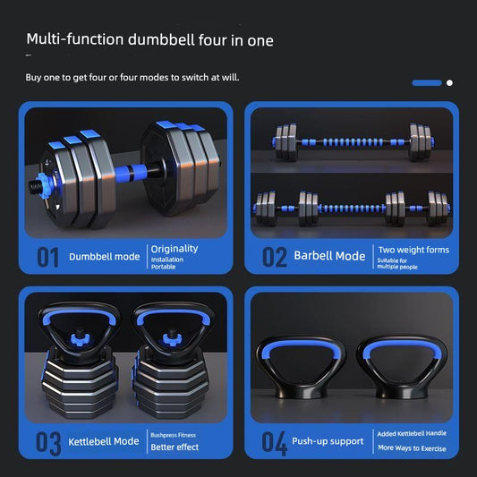 Three-in-One For Home Dumbbell Men Adjustable Weight Fitness Kettle Bell Barbell Combination Instrument