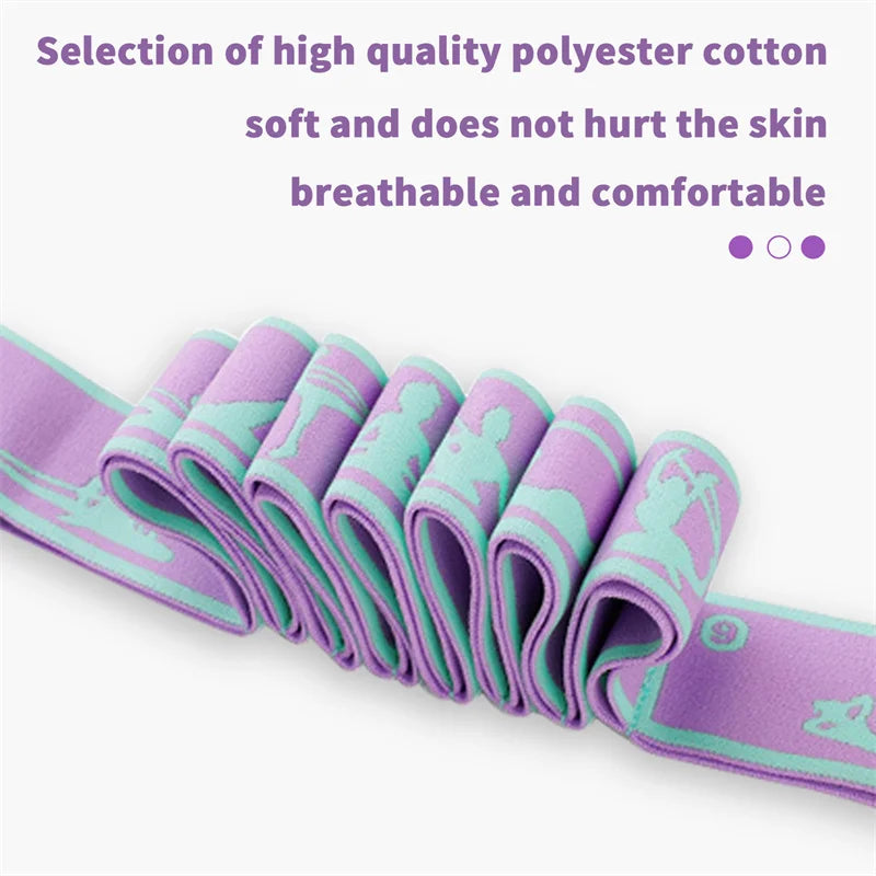 Elastic Yoga Resistance Band Pilates Dance Stretching Belt Fitness Sport Exercise Pull Strap Belt Beginner Multi-Functional Band