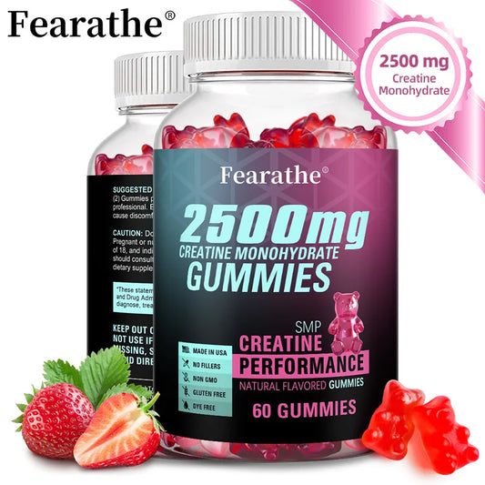 Sugar-Free Creatine Monohydrate Gummies - 2500 Mg of Creatine Monohydrate Per Serving for Workouts and Muscle Relaxation