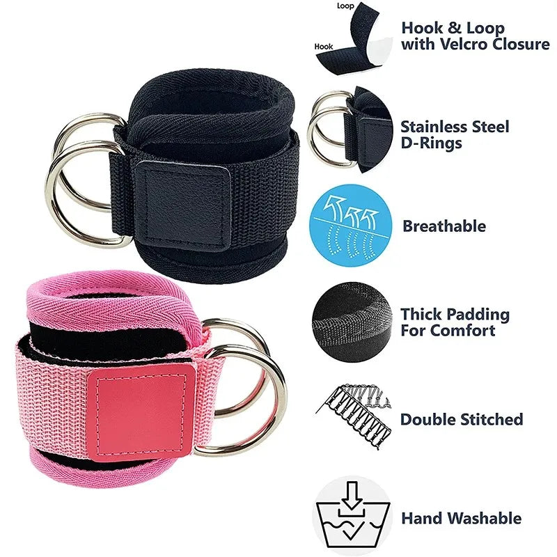 Fitness Gantry Ankle Buckle Training Leg and Hip Training Device Double D Tension Foot Ring Legging Strap Ankle Accessories