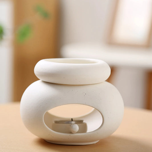 Oval Essential Oil Burner Large Capacity Aroma Oil Warmer Separate Aromatherapy Stove Detachable Household Wax Melting Device